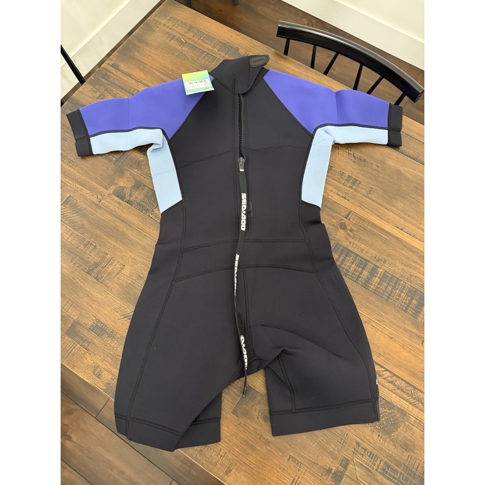 BRP Sea-Doo 3mm Women's Ladies M Medium Exotic Shorty Wetsuit Black Deep Purple